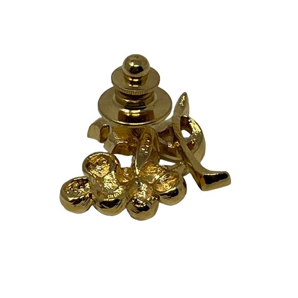 Avon Grape Cluster Pin Gold Tone Rhinestone Vintage Brooch Tie Tack - Picture 6 of 8